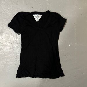 T2love Black V-Neck Short Sleeve Tee girls size 10